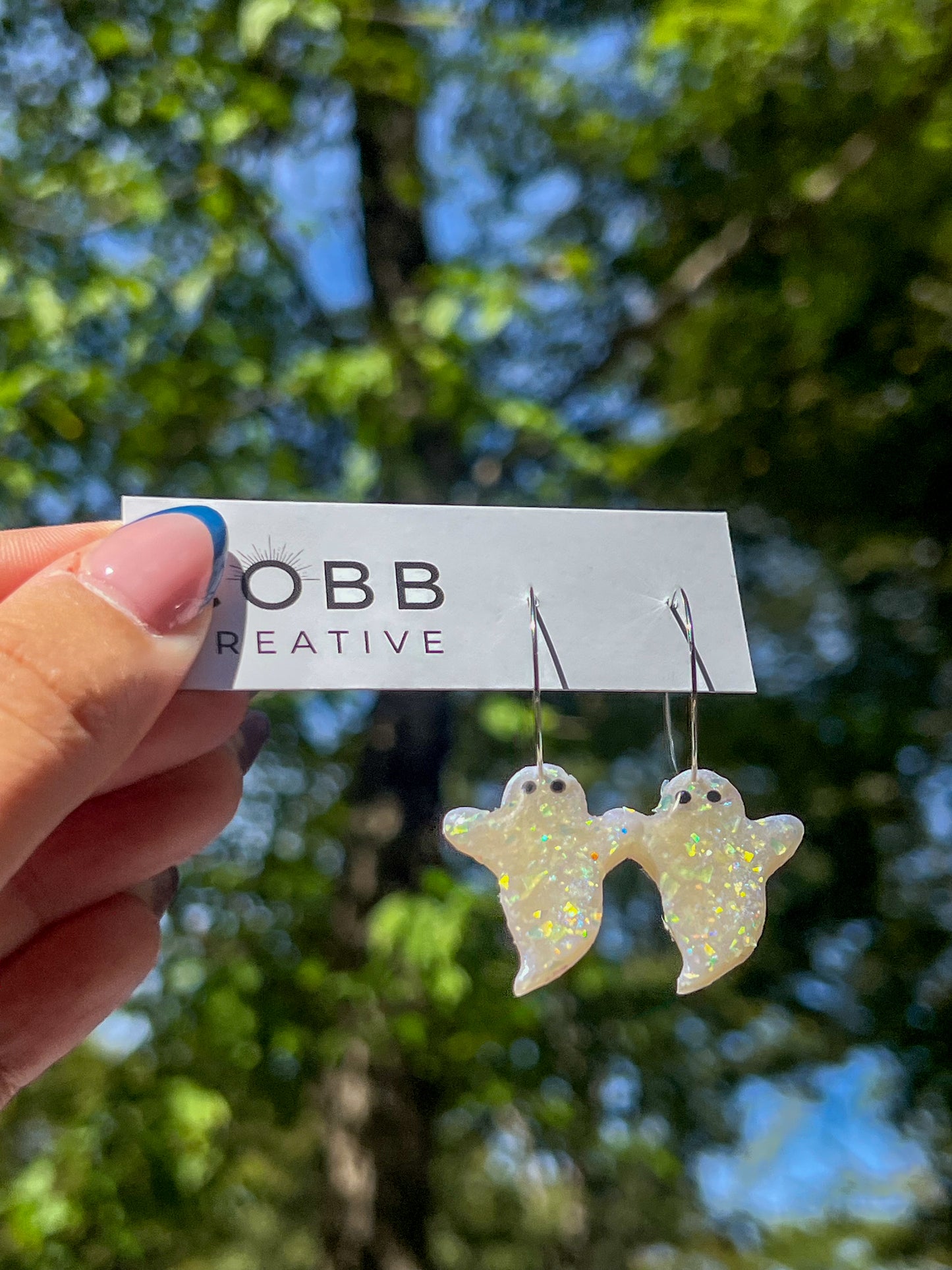 Opal Ghost Hoop Earrings