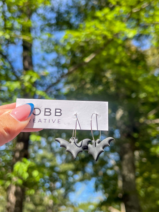 Basic Bat Hoop Earrings