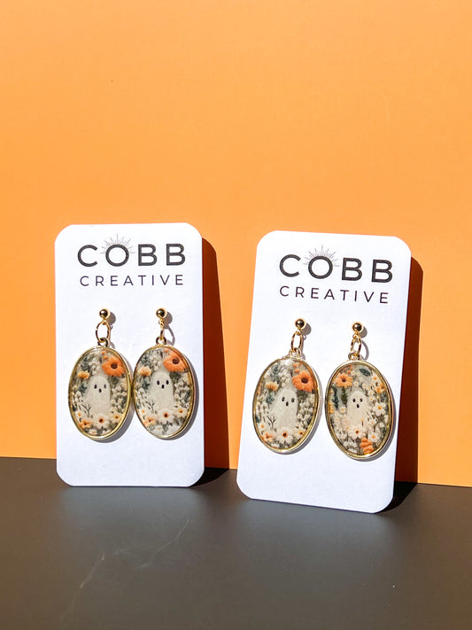 Field of Ghouls Oval Earrings