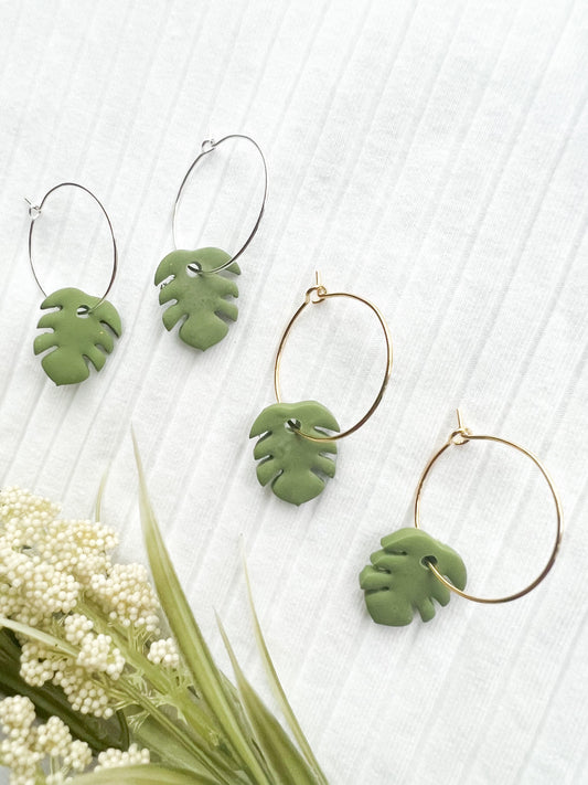 Monstera Leaf Earrings