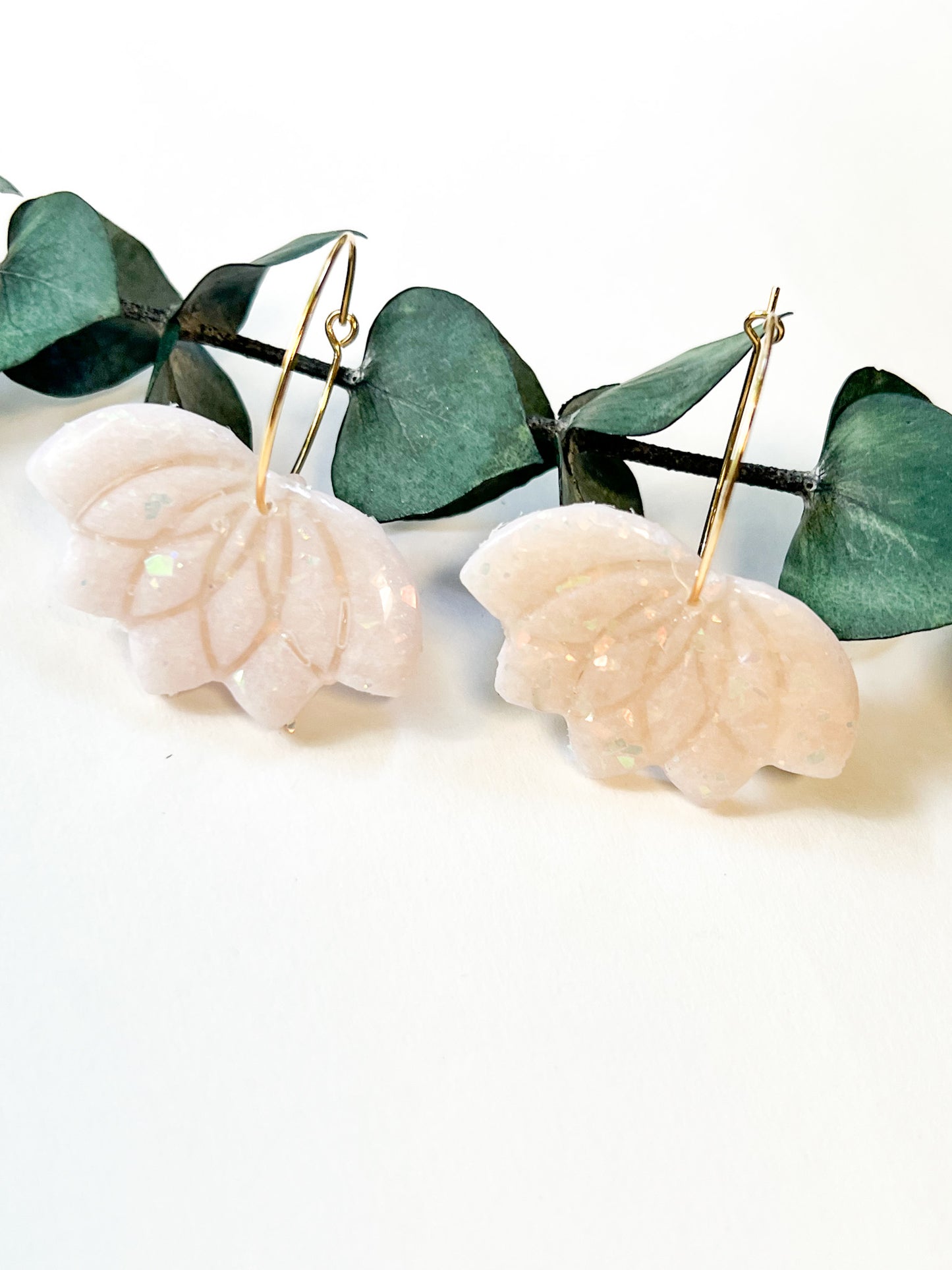 Opal Lotus Hoops