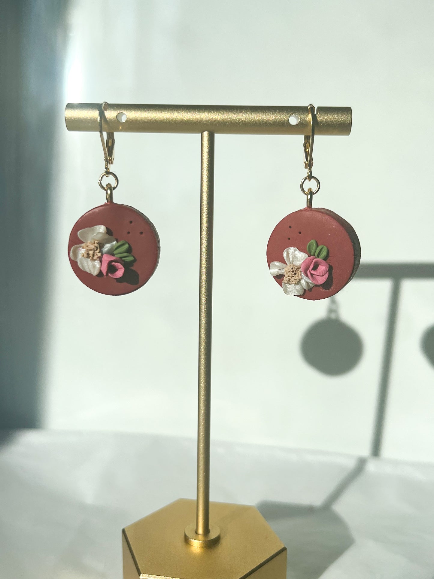 Romantic Red Leverback Earrings