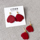 Scalloped Maroon Drop Earrings