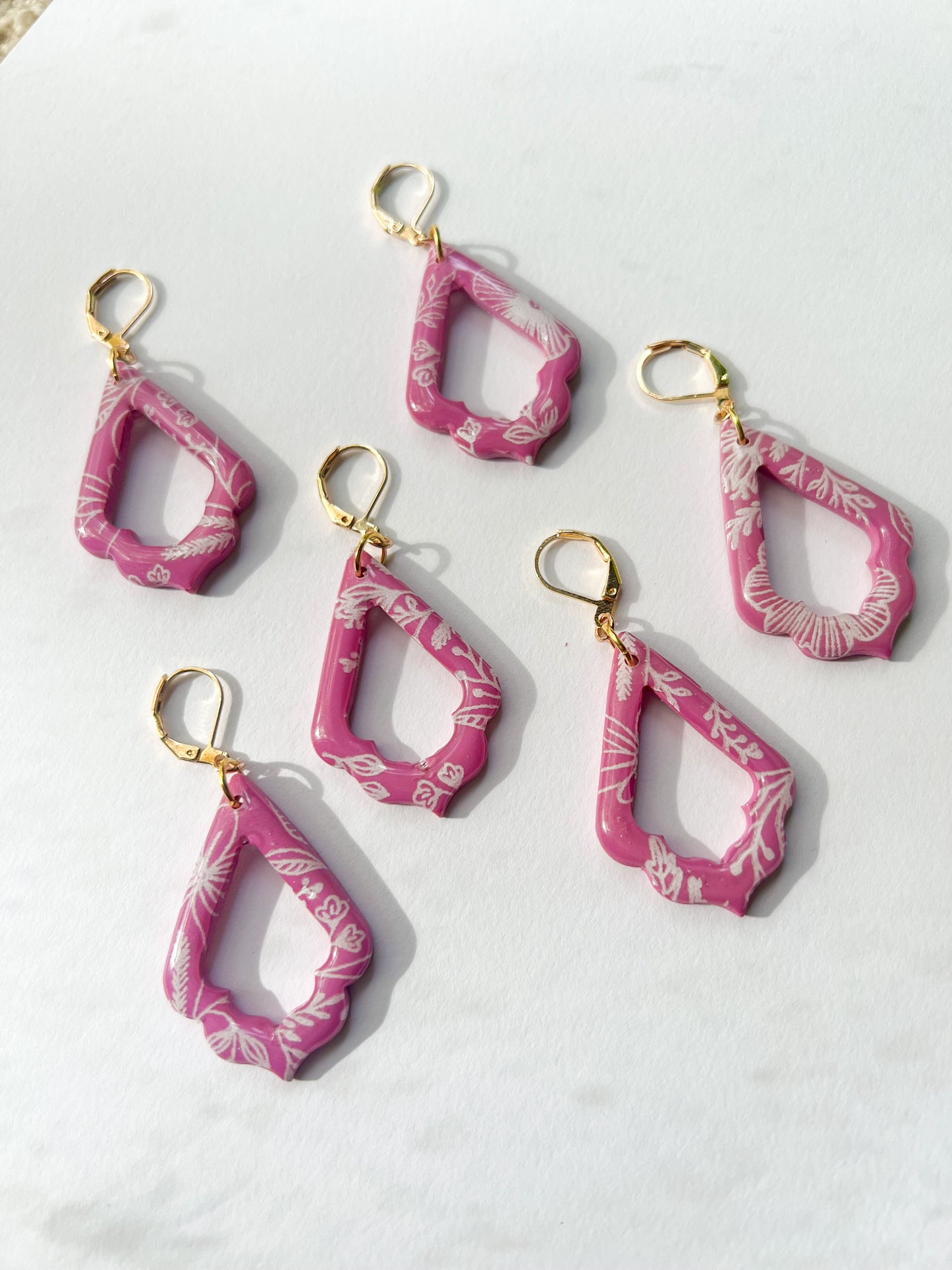 Purple Paisley Drop Leverback Earrings