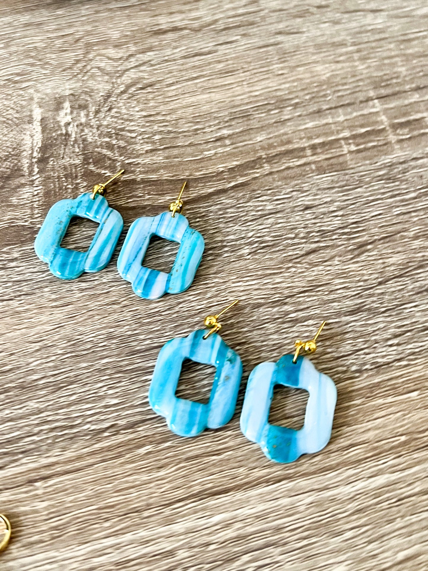 Deep Sea Keyhole Earrings