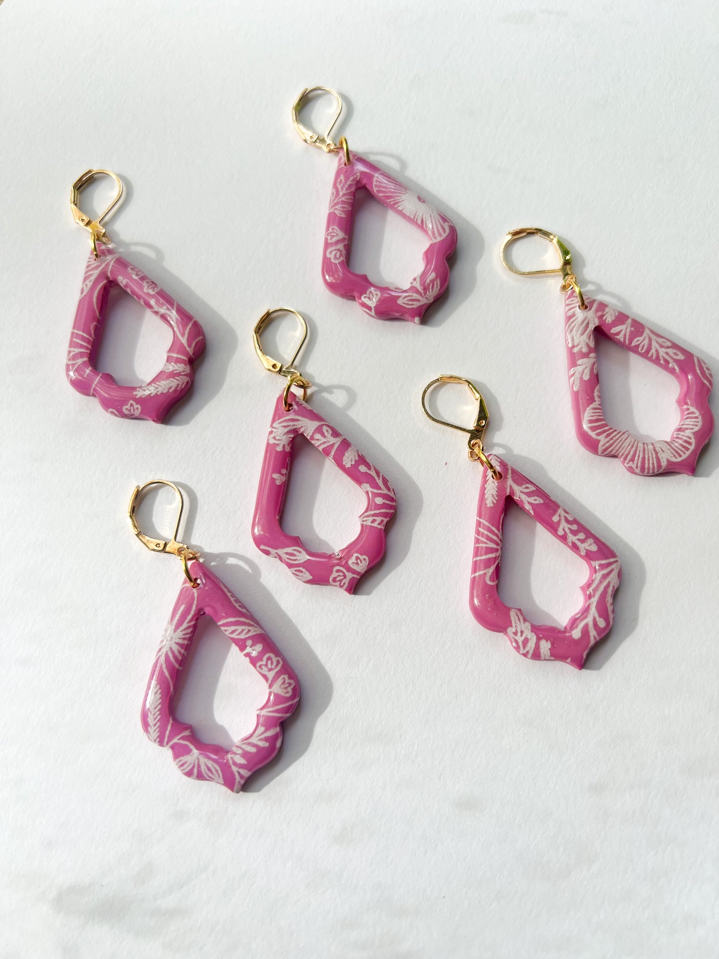 Purple Paisley Drop Leverback Earrings