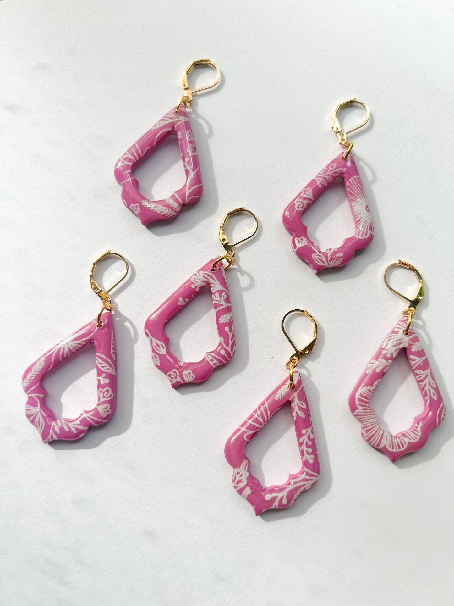 Purple Paisley Drop Leverback Earrings