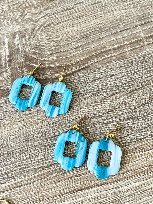 Deep Sea Keyhole Earrings