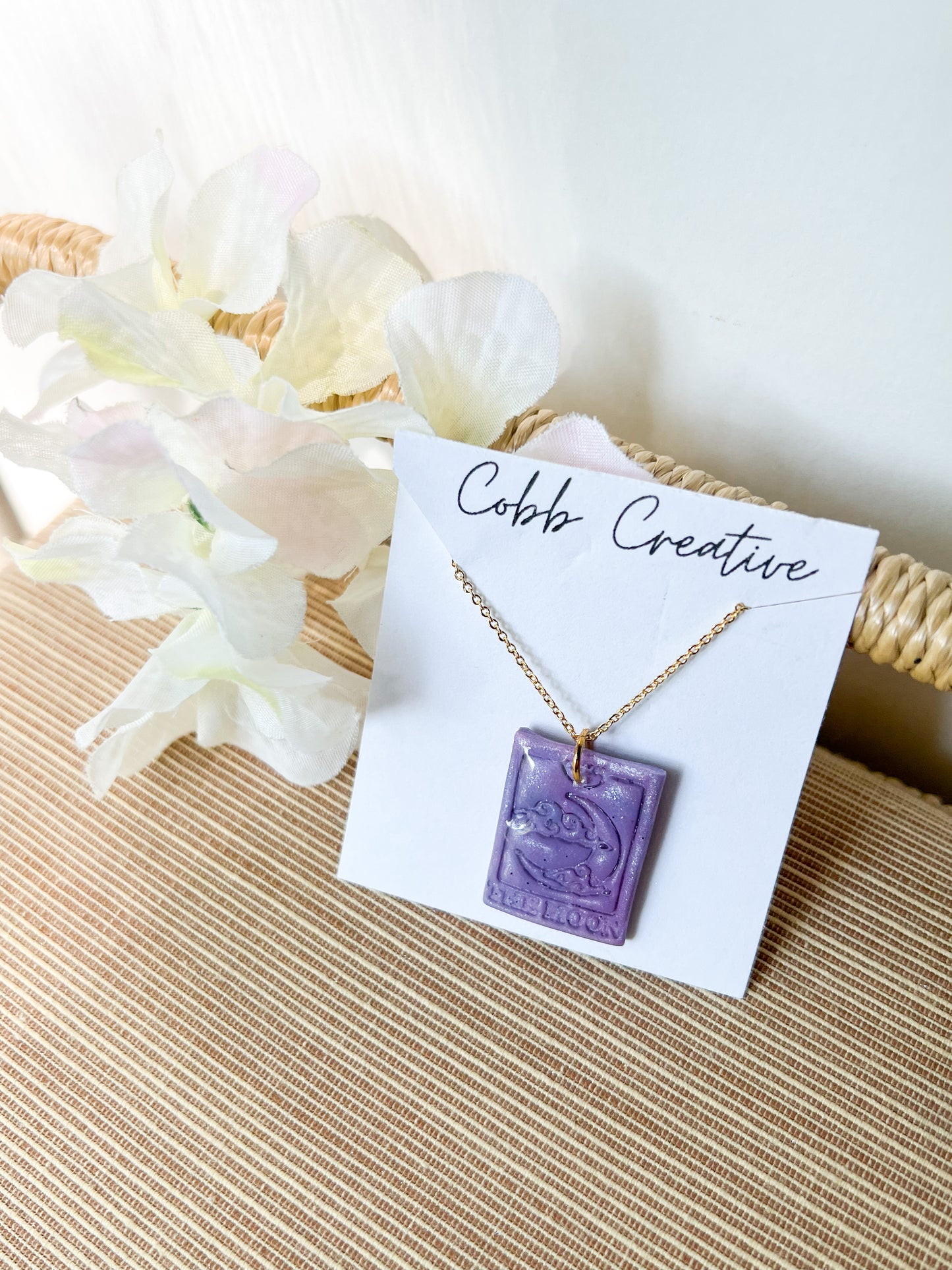 Purple Tarot Card Pendant Necklace