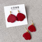 Scalloped Maroon Drop Earrings
