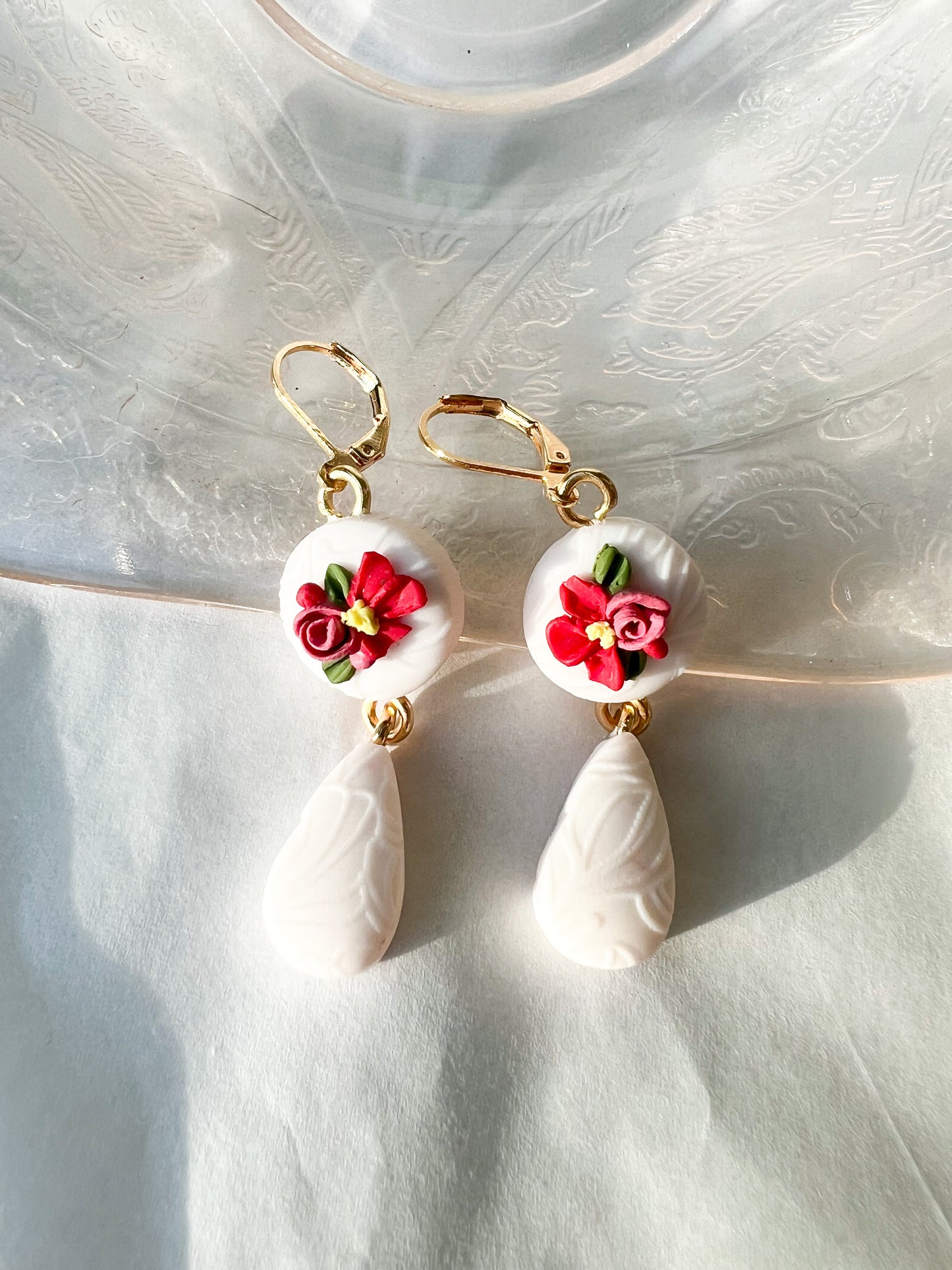 Romantic Floral Leverback Earrings